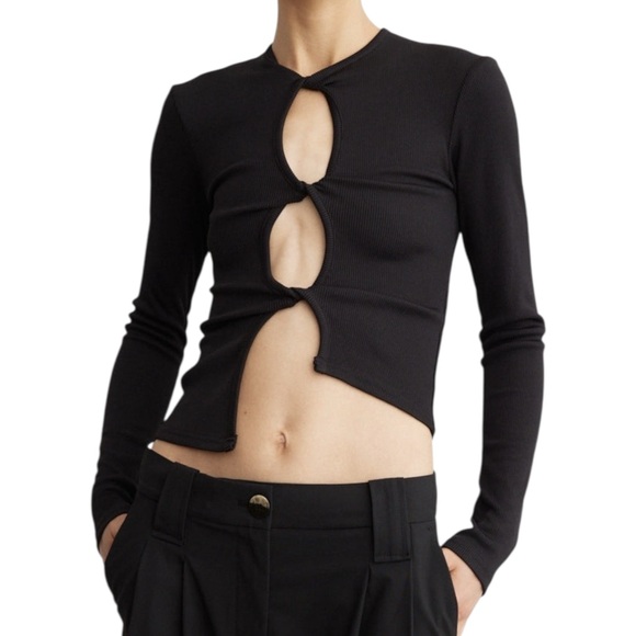 Christopher Esber Open Twist Top in Black - Picture 1 of 3